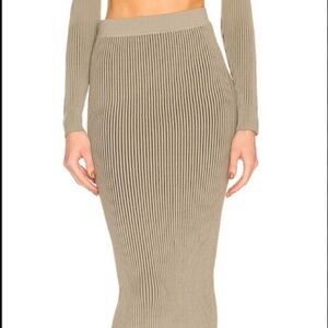 Anine Bing Olive Ribbed Skirt